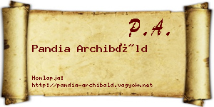 Pandia Archibáld névjegykártya